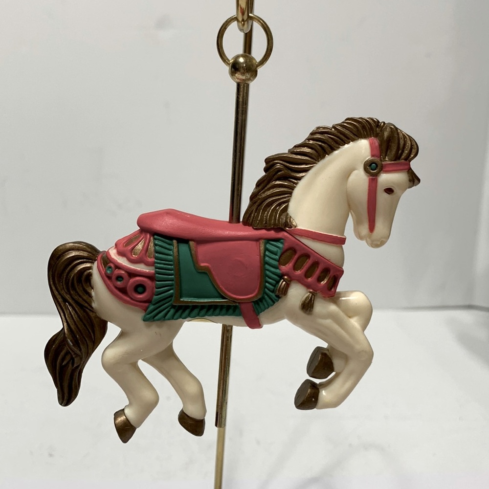 Carousel Ornament Cream pony horse vintage